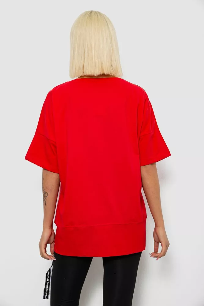 Купить Футболка женская с принтом, цвет красный, 244R2131 - Фото №4