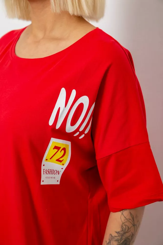 Купить Футболка женская с принтом, цвет красный, 244R2131 - Фото №5