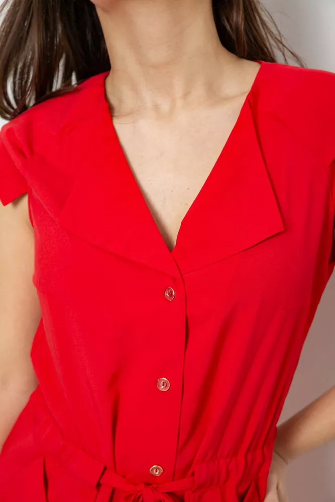 Купити Сукня софт однотонна, колір червоний, 230R028 - Фото №6