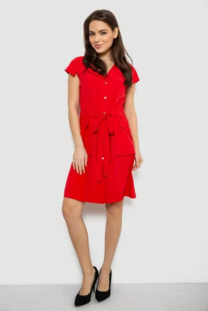 Сукня софт однотонна, колір червоний, 230R028