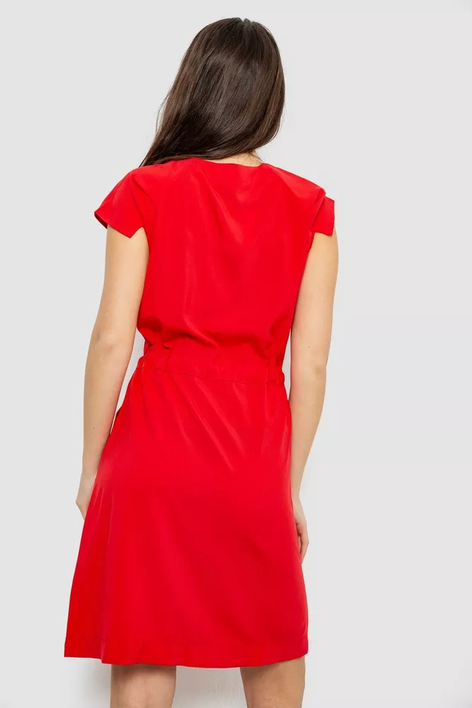 Купити Сукня софт однотонна, колір червоний, 230R028 - Фото №4
