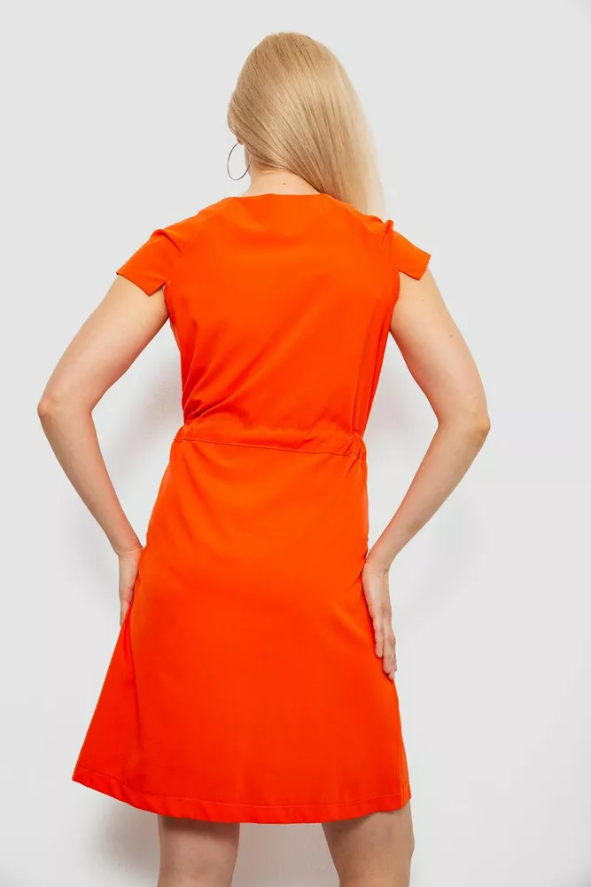 Купить Платье софт однотонное, цвет оранжевый, 230R028 - Фото №4