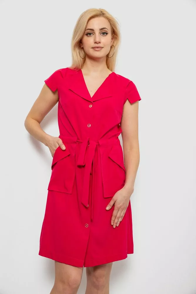 Купить Платье софт однотонное, цвет розовый, 230R028 - Фото №1