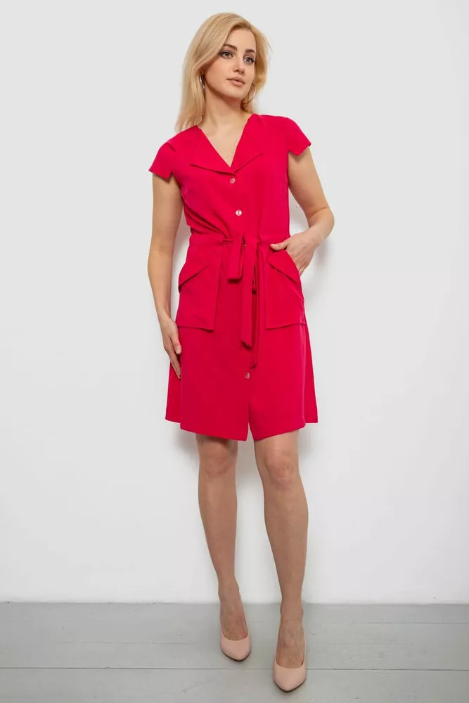 Купить Платье софт однотонное, цвет розовый, 230R028 - Фото №2