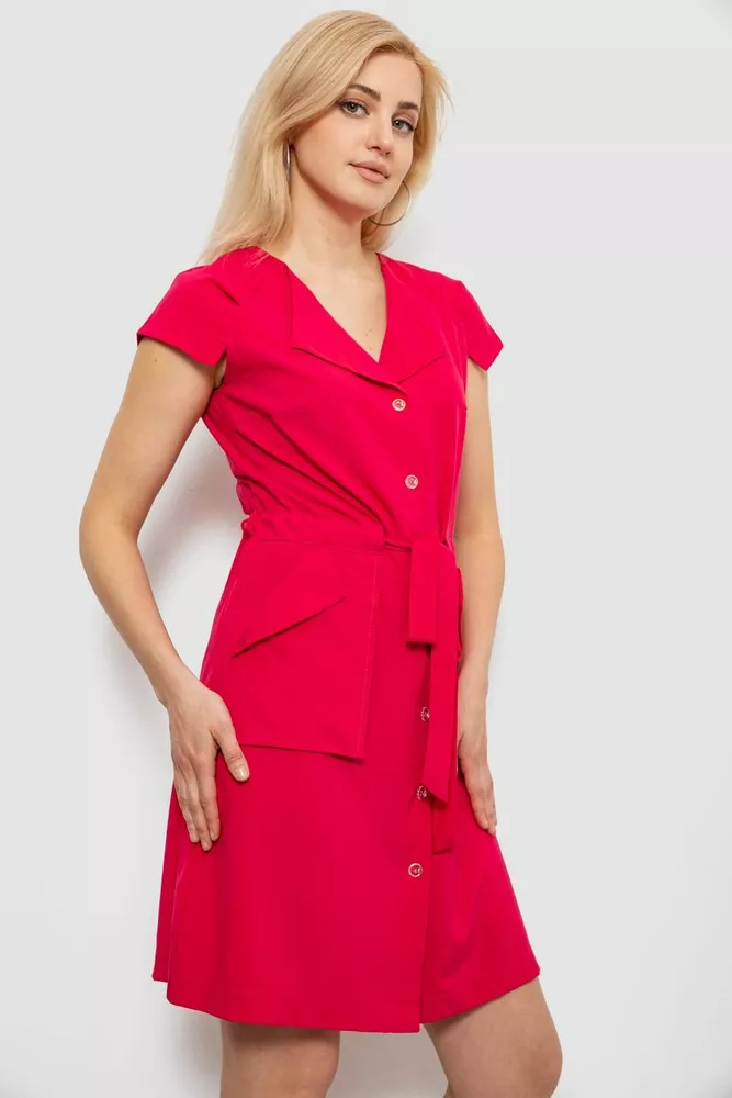 Купить Платье софт однотонное, цвет розовый, 230R028 - Фото №3