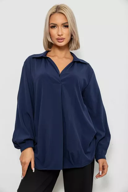 Блуза однотонная, цвет синий, 230R1162