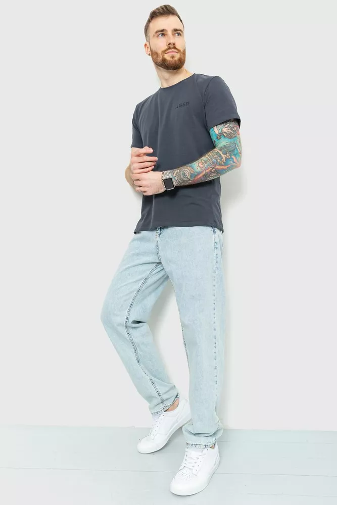 Купить Джинсы мужские однотонные  -уценка, цвет светло-голубой, 157R17-5-U-13 - Фото №3