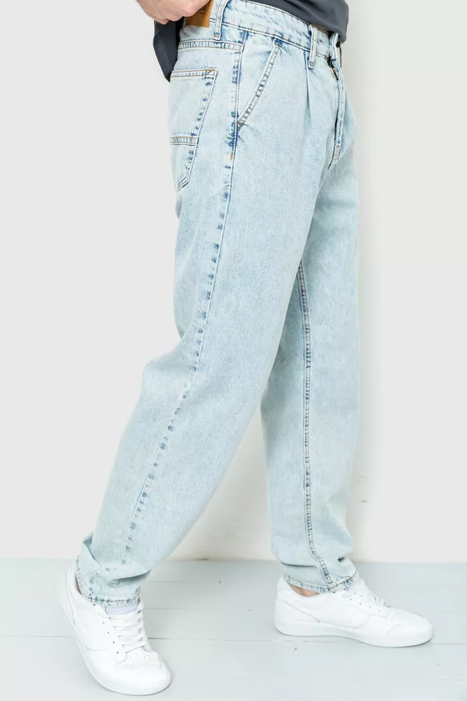 Купить Джинсы мужские однотонные  -уценка, цвет светло-голубой, 157R17-5-U-13 - Фото №4