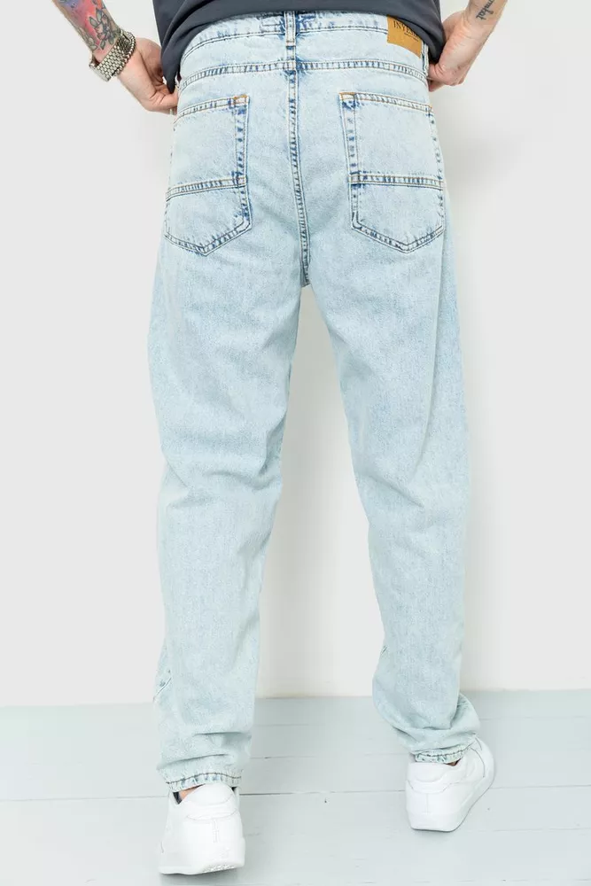 Купить Джинсы мужские однотонные  -уценка, цвет светло-голубой, 157R17-5-U-13 - Фото №5