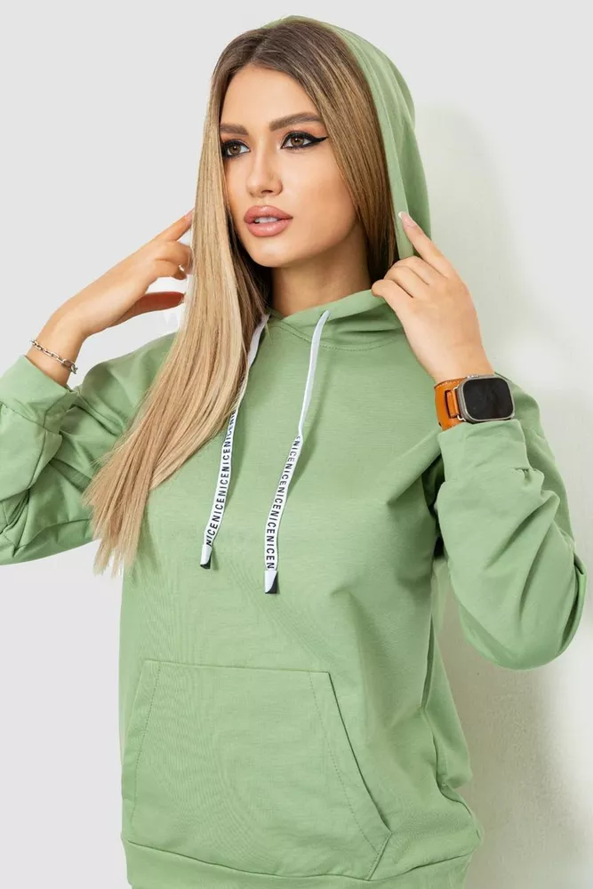 Купити Спорт костюм жіночий з капюшоном  -уцінка, колір оливковий, 226R1284-U - Фото №7