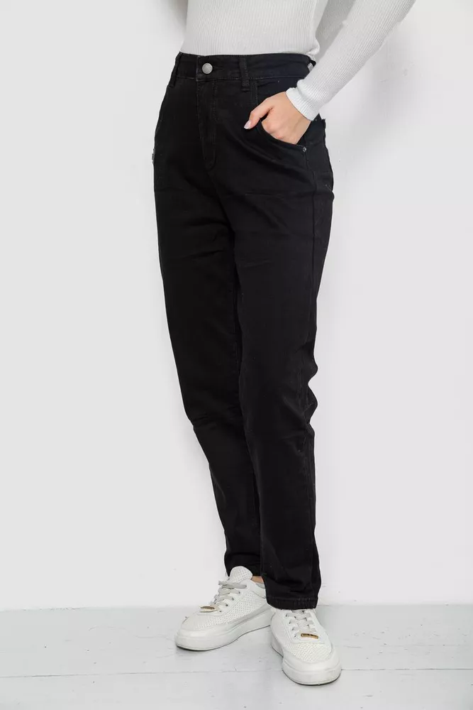 Купить Джинсы женские Mom's, цвет черный, 244R9016 - Фото №3