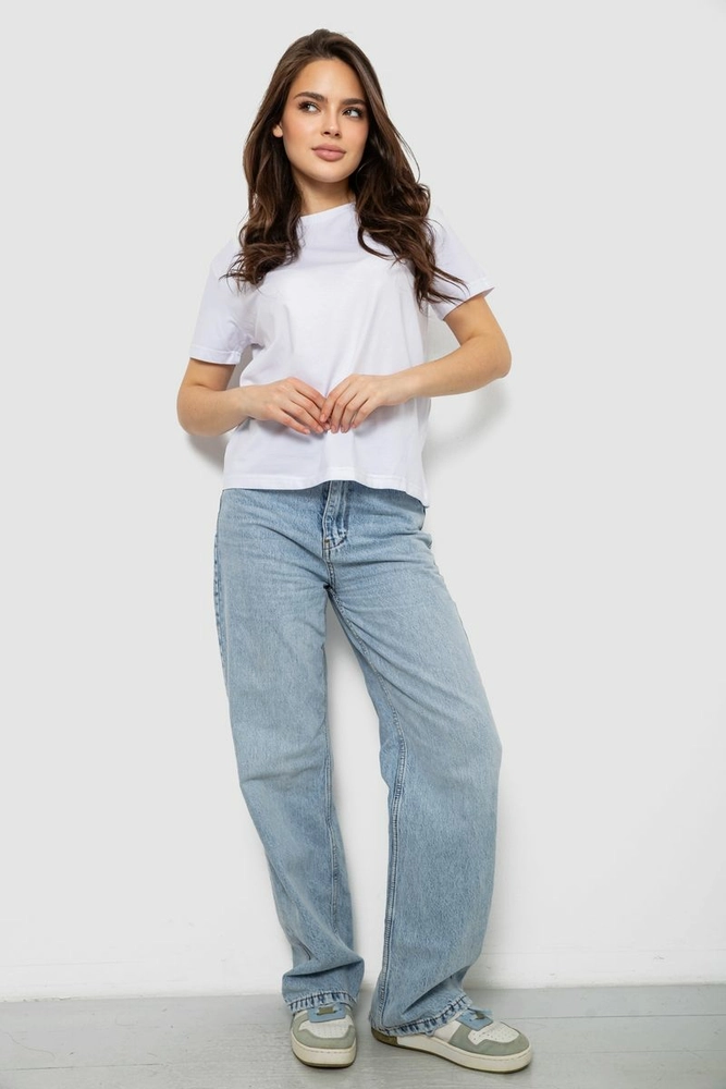Купить Футболка женская однотонная, цвет белый, 244R2806 - Фото №2