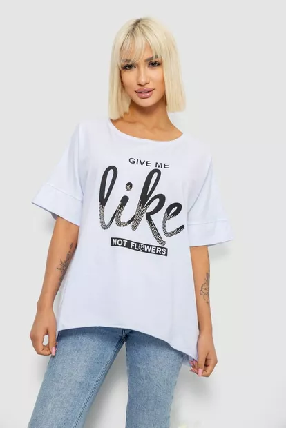 Футболка женская с принтом, цвет белый, 244R4023