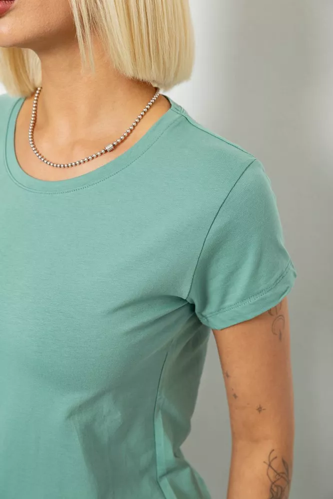 Купить Футболка женская однотонная, цвет оливковый, 244R2806 - Фото №5