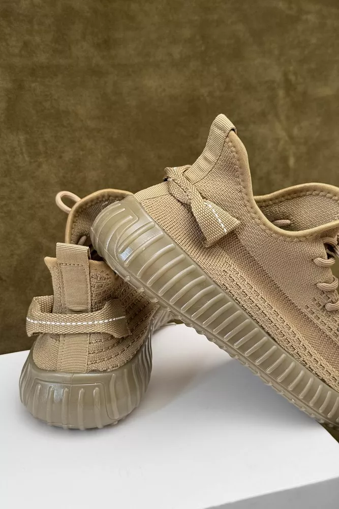 Купити Кросівки чоловічі текстиль, колір коричневий, 243RT66 оптом - Фото №4