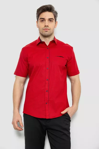 Сорочка чоловіча з принтом, колір червоний, 186R7302