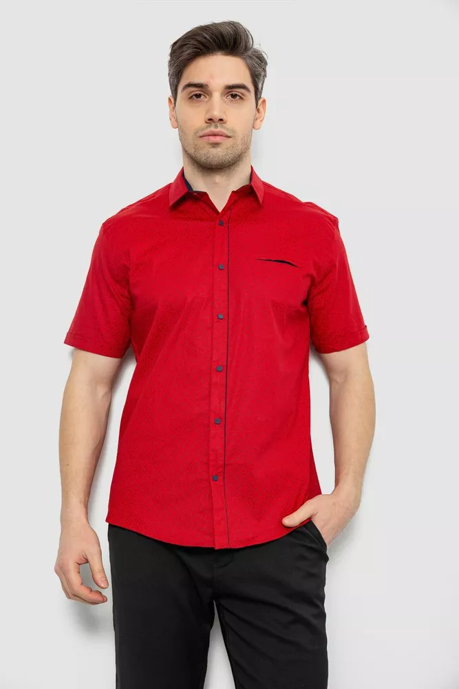 Купить Рубашка мужская с принтом, цвет красный, 186R7302 - Фото №1