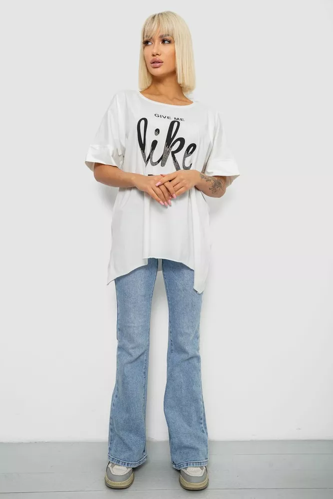 Купить Футболка женская с принтом, цвет молочный, 244R4023 - Фото №2