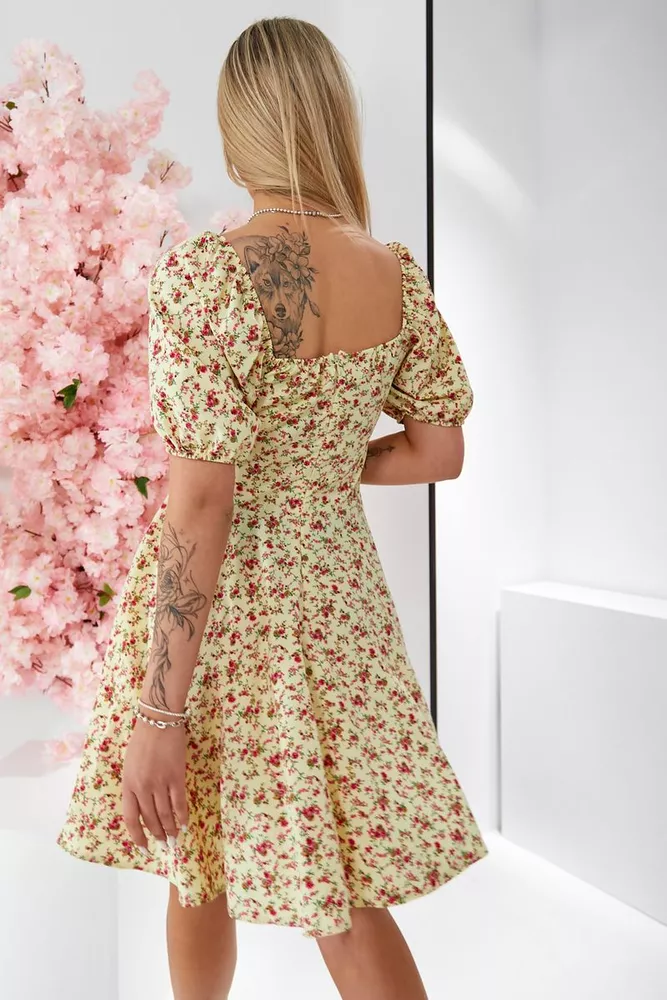 Купить Платье женское с принтом софт, цвет персиковый, 257R811 - Фото №5