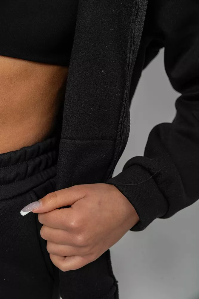 Купить Спортивный костюм женский на флисе, цвет черный, 257R86 - Фото №6