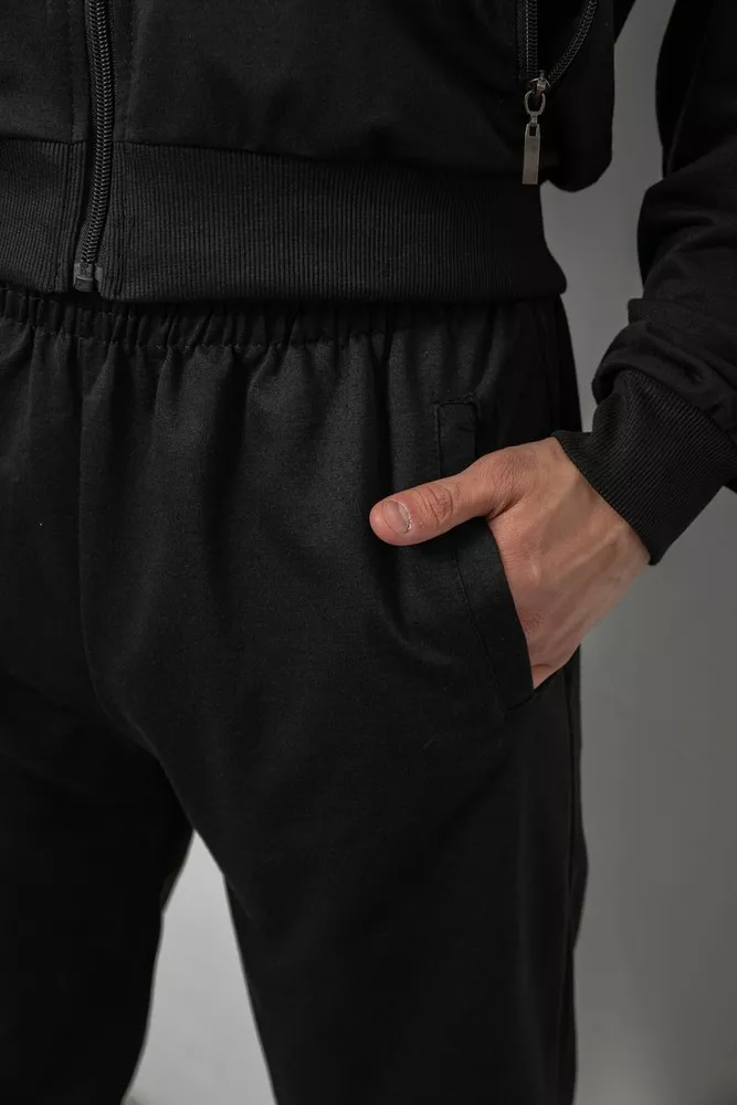 Купити Спортивний костюм чоловічий двонитка, колір чорний, 244RY-961 - Фото №6