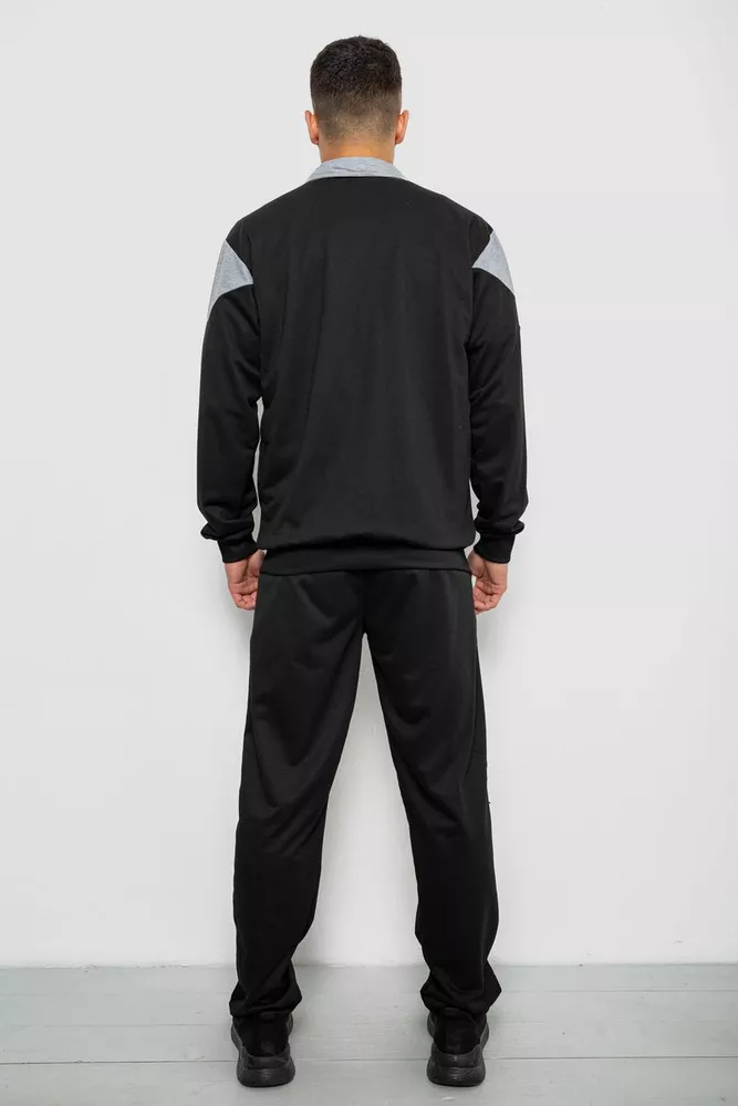 Купити Спортивний костюм чоловічий двонитка, колір чорний, 244RY-961 - Фото №4