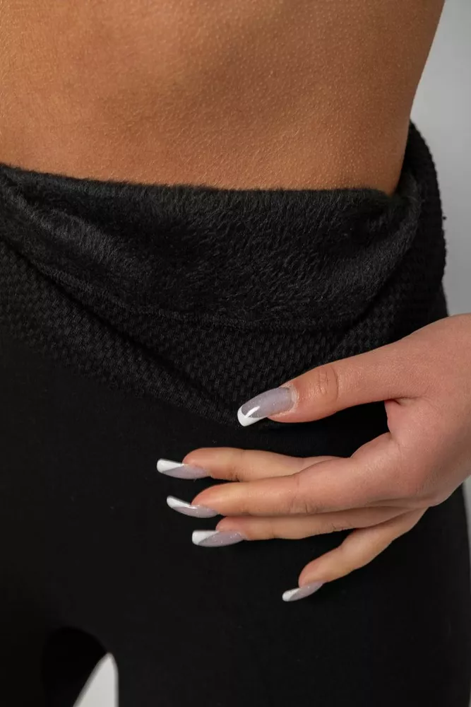 Купить Лосины утепленные на меху, цвет черный, 139RW1869 - Фото №5