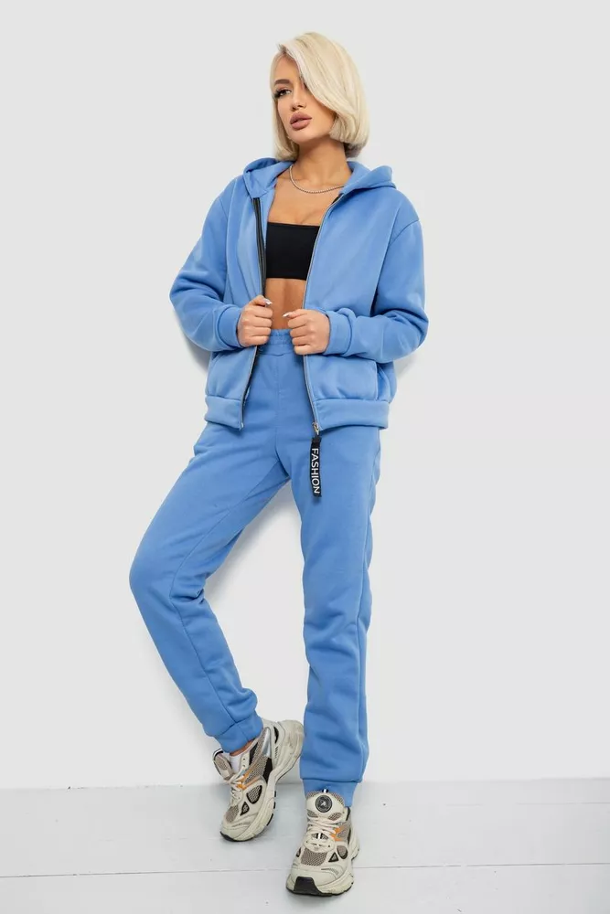 Купить Спортивный костюм женский на флисе, цвет джинс, 257R86 - Фото №3