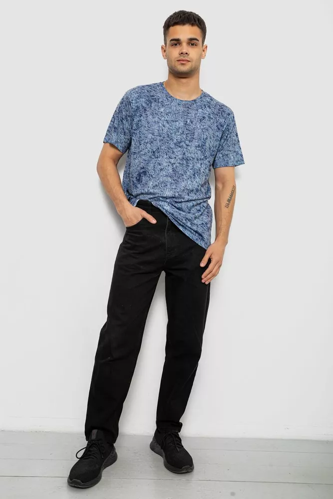 Купити Футболка чоловіча з принтом, колір джинс, 244R5524 - Фото №2