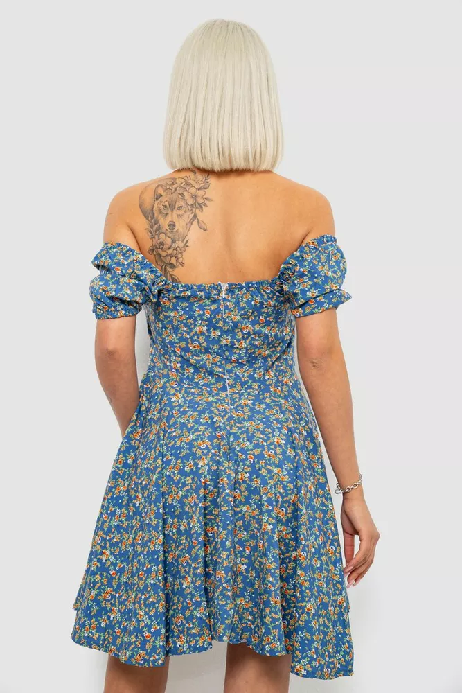 Купить Платье женское с принтом софт, цвет джинс, 257R811 - Фото №4