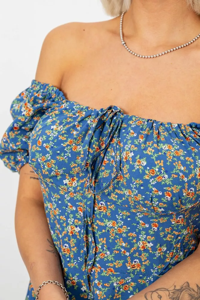 Купить Платье женское с принтом софт, цвет джинс, 257R811 - Фото №5