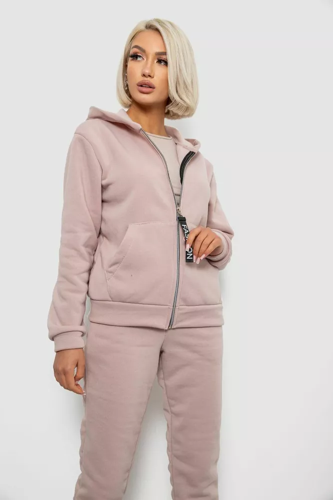 Купить Спортивный костюм женский на флисе, цвет пудровый, 257R86 - Фото №2