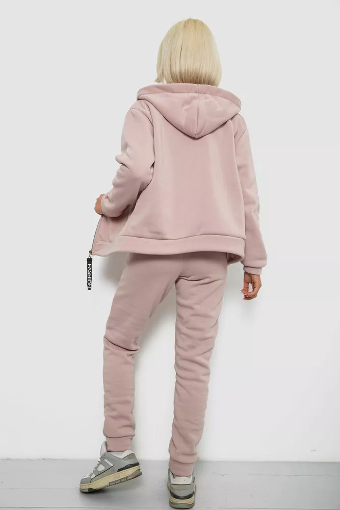 Купить Спортивный костюм женский на флисе, цвет пудровый, 257R86 - Фото №4