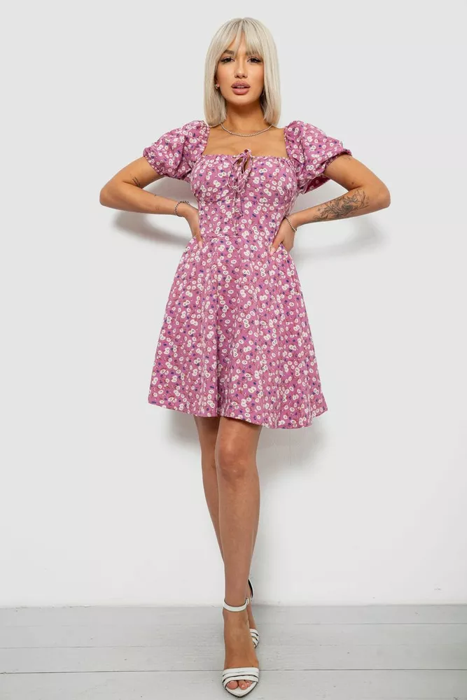 Купить Платье женское с принтом софт, цвет пудровый, 257R811 - Фото №2