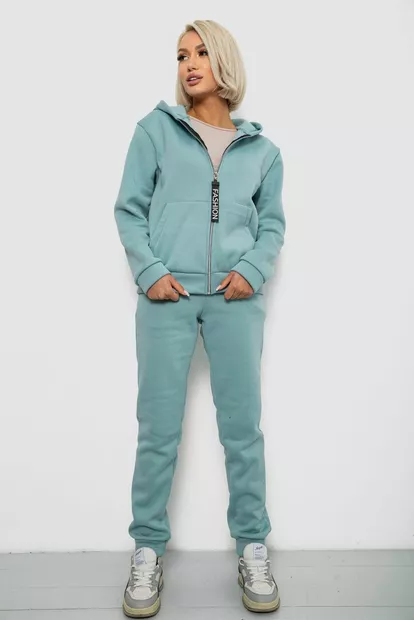 Спортивный костюм женский на флисе, цвет оливковый, 257R86