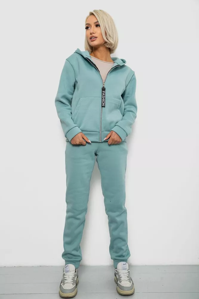 Купить Спортивный костюм женский на флисе, цвет оливковый, 257R86 - Фото №1