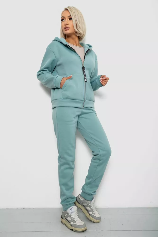 Купить Спортивный костюм женский на флисе, цвет оливковый, 257R86 - Фото №3