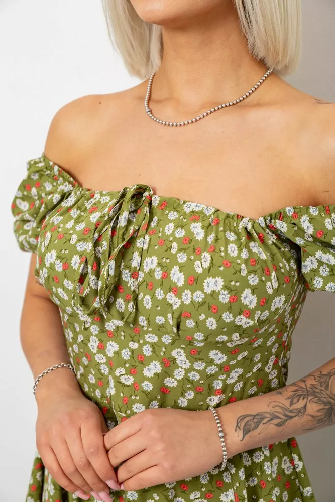 Купить Платье женское с принтом софт, цвет оливковый, 257R811 - Фото №5