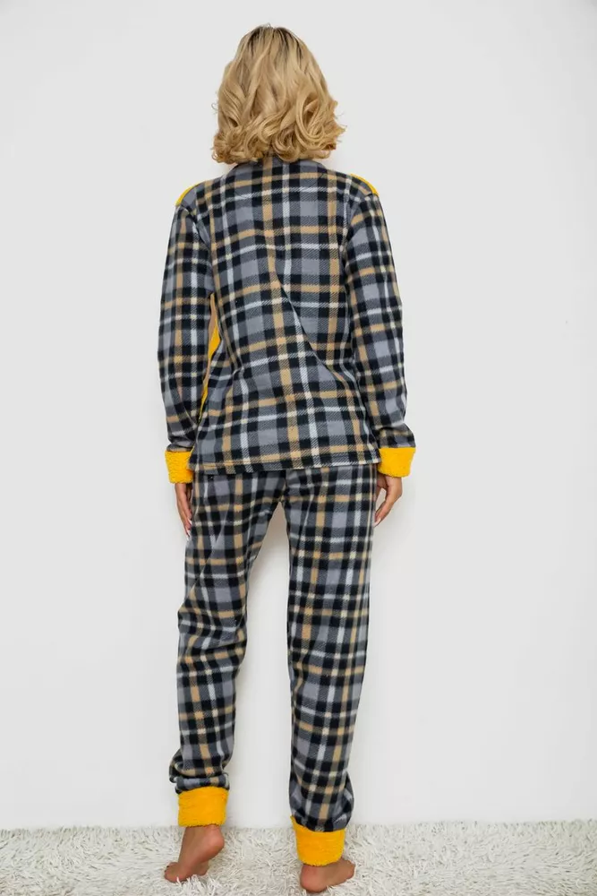 Купити Піжама жіноча махра  -уцінка, колір жовтий, 238R9283-U - Фото №4