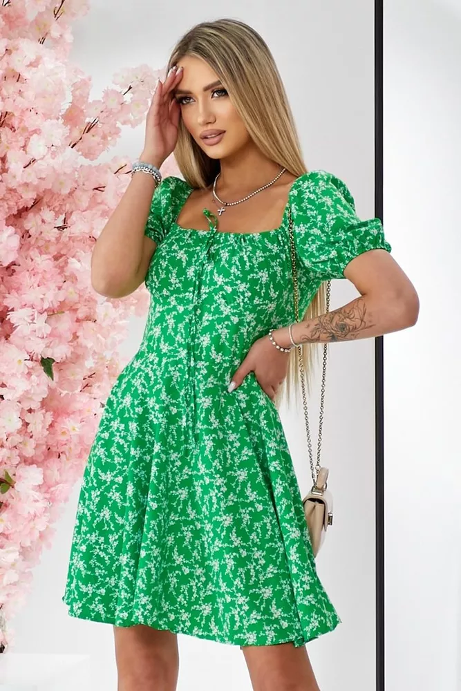 Купить Платье женское с принтом софт, цвет зеленый, 257R811 - Фото №3