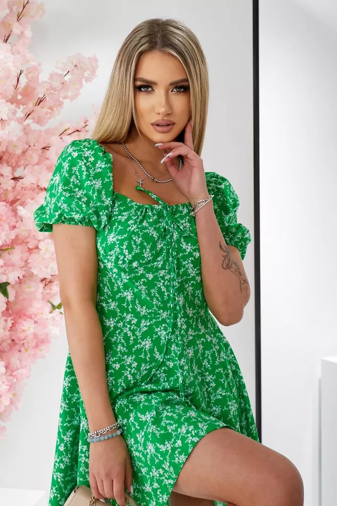 Купить Платье женское с принтом софт, цвет зеленый, 257R811 - Фото №6