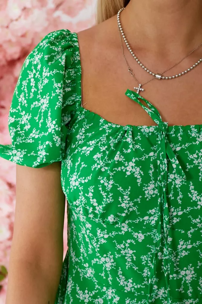 Купить Платье женское с принтом софт, цвет зеленый, 257R811 - Фото №7