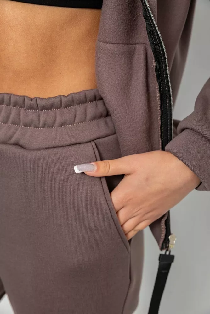 Купить Спортивный костюм женский на флисе, цвет коричневый, 257R86 - Фото №6