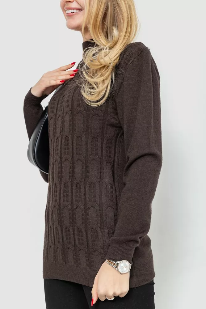 Купити Светр жіночий, колір коричневий, 221R20PCS4 - Фото №3