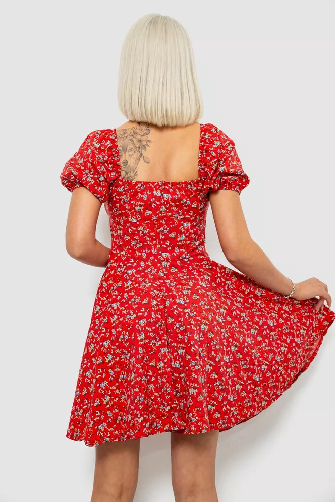 Купить Платье женское с принтом софт, цвет красный, 257R811 - Фото №4