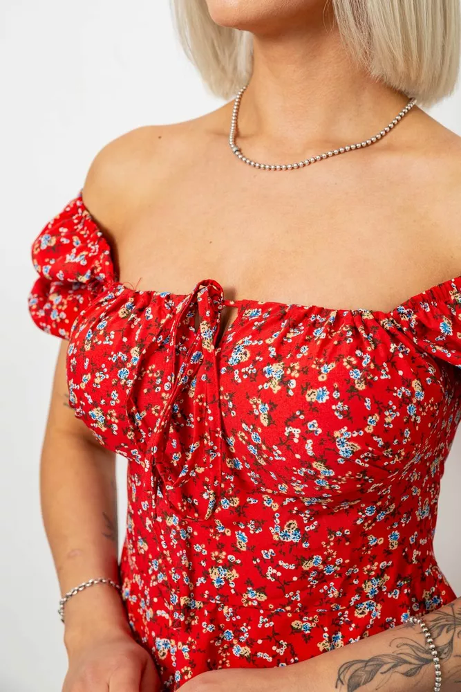 Купить Платье женское с принтом софт, цвет красный, 257R811 - Фото №5