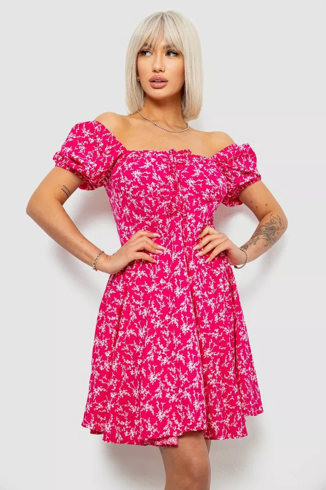 Купить Платье женское с принтом софт, цвет розовый, 257R811 - Фото №1