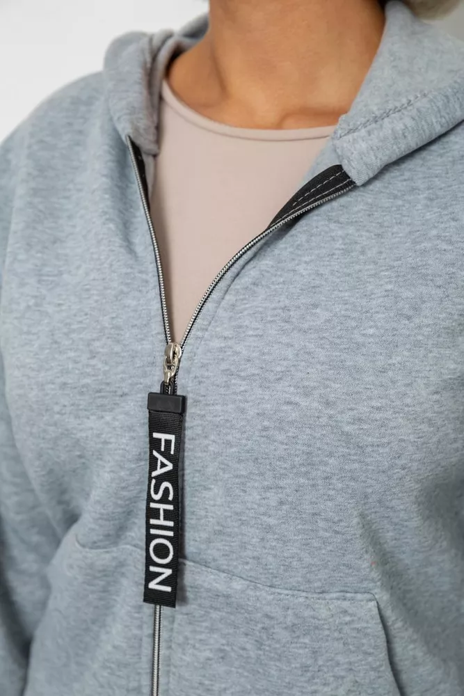 Купить Спортивный костюм женский на флисе, цвет светло-серый, 257R86 - Фото №5