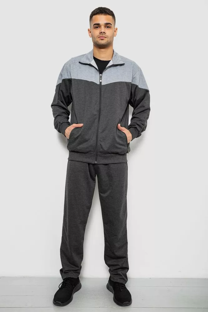 Купити Спортивний костюм чоловічий двонитка, колір сірий, 244RY-961 - Фото №1