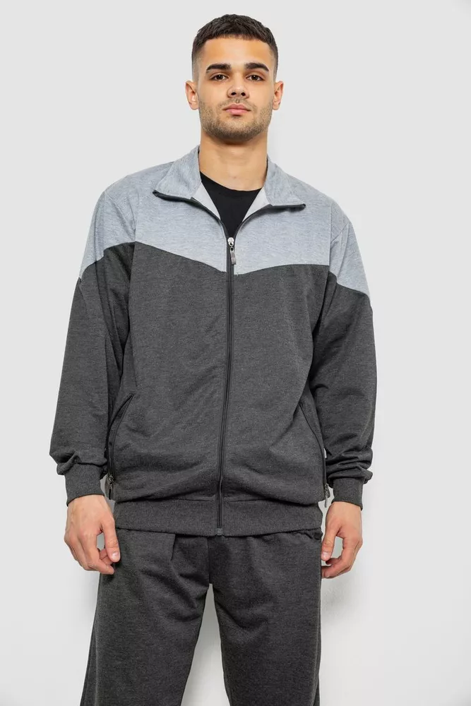 Купити Спортивний костюм чоловічий двонитка, колір сірий, 244RY-961 - Фото №2